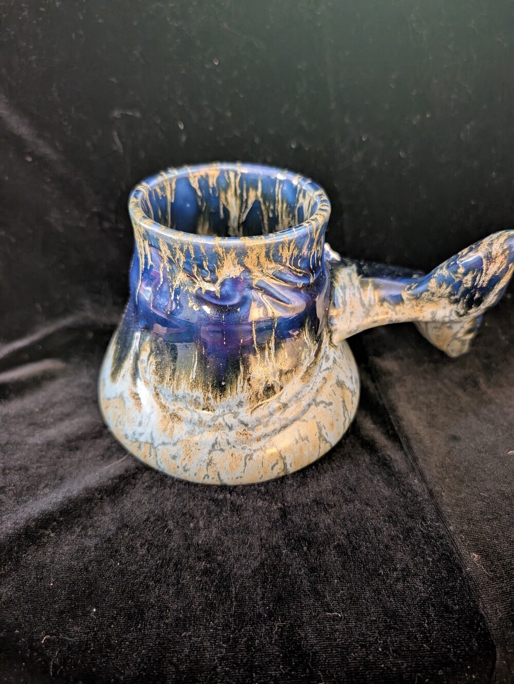 Doug Wylie Handmade Blue and Cream Glazed Ceramic Mug - Home Art